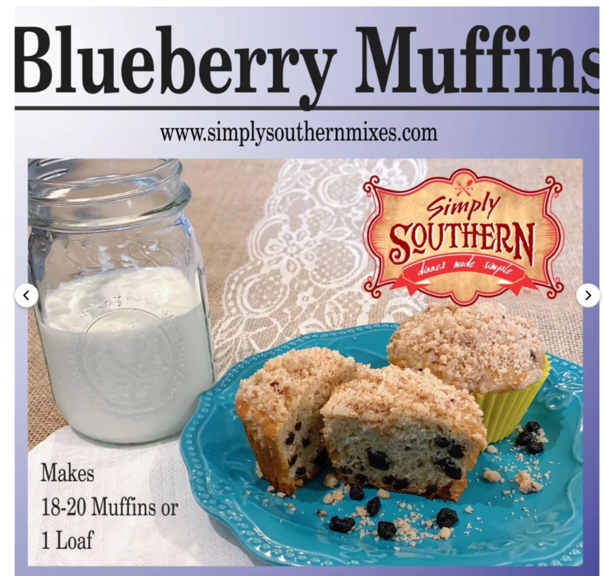 Blueberry Muffins by Simply Southern