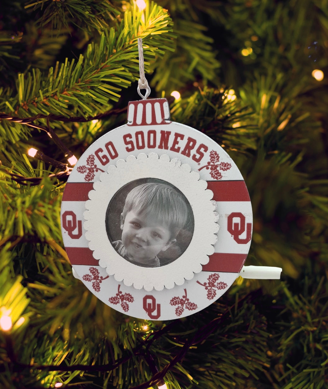 Go Sooners OU Photo Ornament