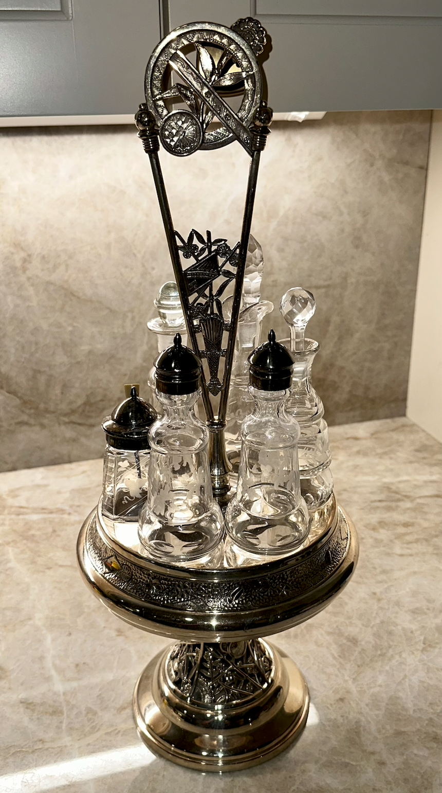 Antique Victorian castor cruet set - late 19th century