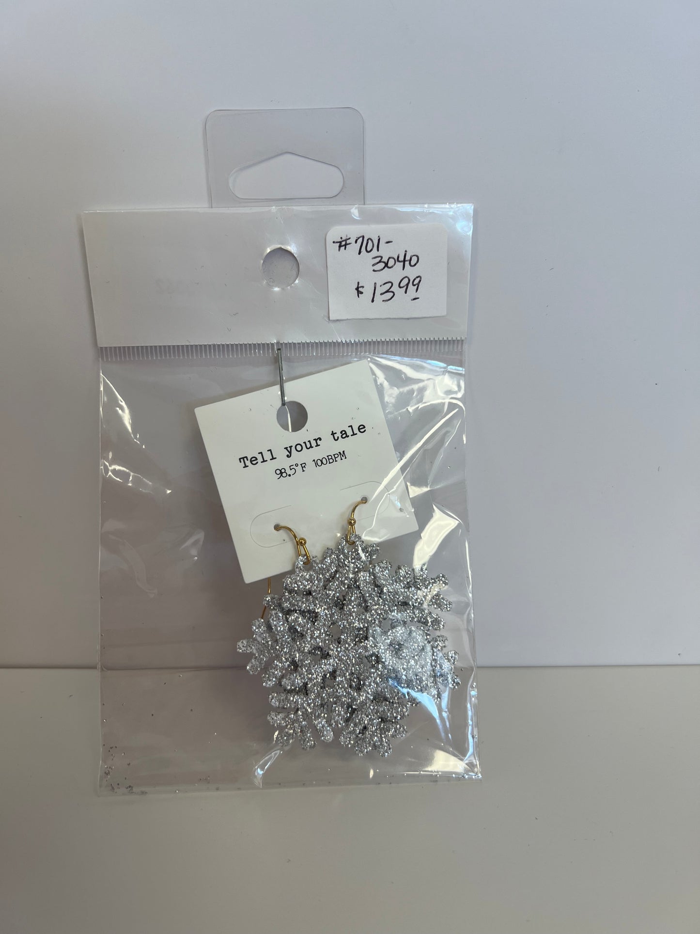 Glitter Snowflake Earrings