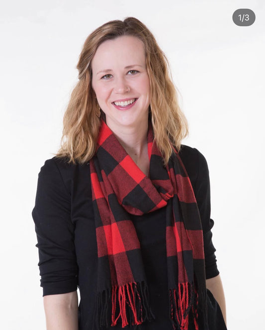 Red/Black plaid buffalo scarf
